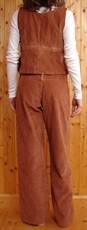 Kalhoty BESI-MA, v kombinaci s vestou MIA-MA tvoří zajímavý komplet/ manšestr - světle hnědá batika